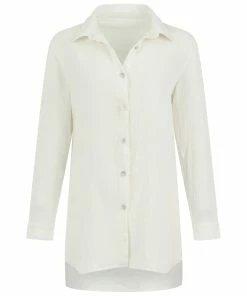 Bromelia Swimwear Espelho Cotton Button Down Shirt - Foam