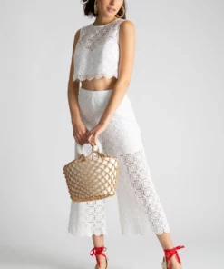 Miguelina Ruby Puebla Lace Crop