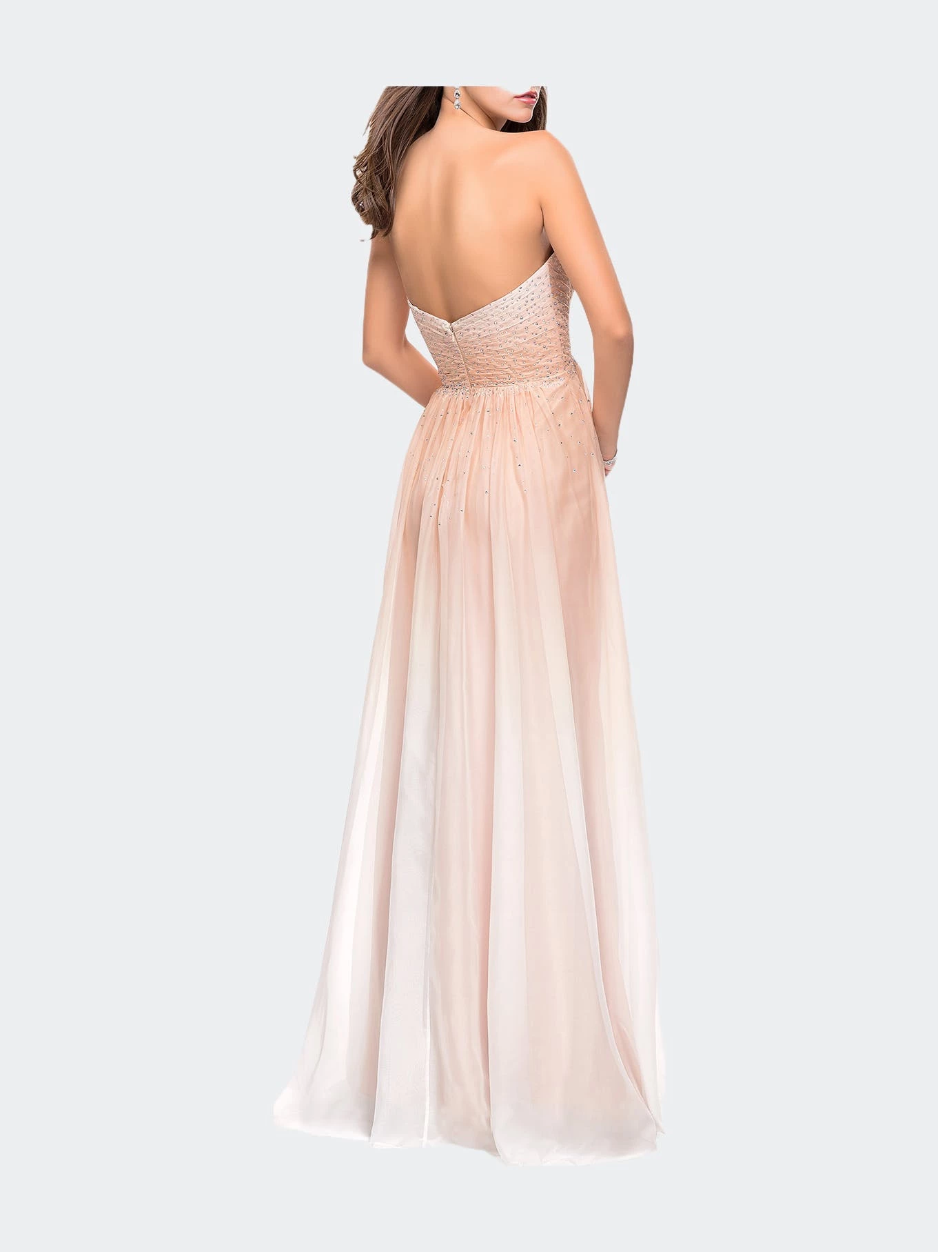 La Femme Ombre Chiffon Prom Dress With Criss Cross Pleating - Image 2