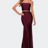 La Femme Tube Top Two Piece Long Jersey Dress