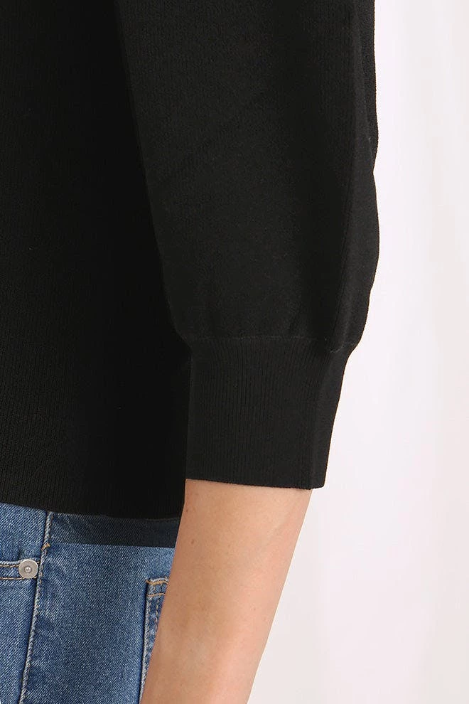 Minnie Rose Viscose Blend Long Sleeve Scoop Neck Volume Sleeve Top - Image 4