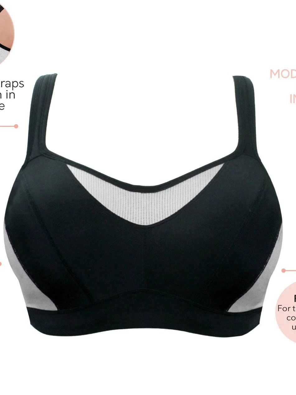 Parfait Dynamic Padded Performance Sports Bra - Black - Image 7