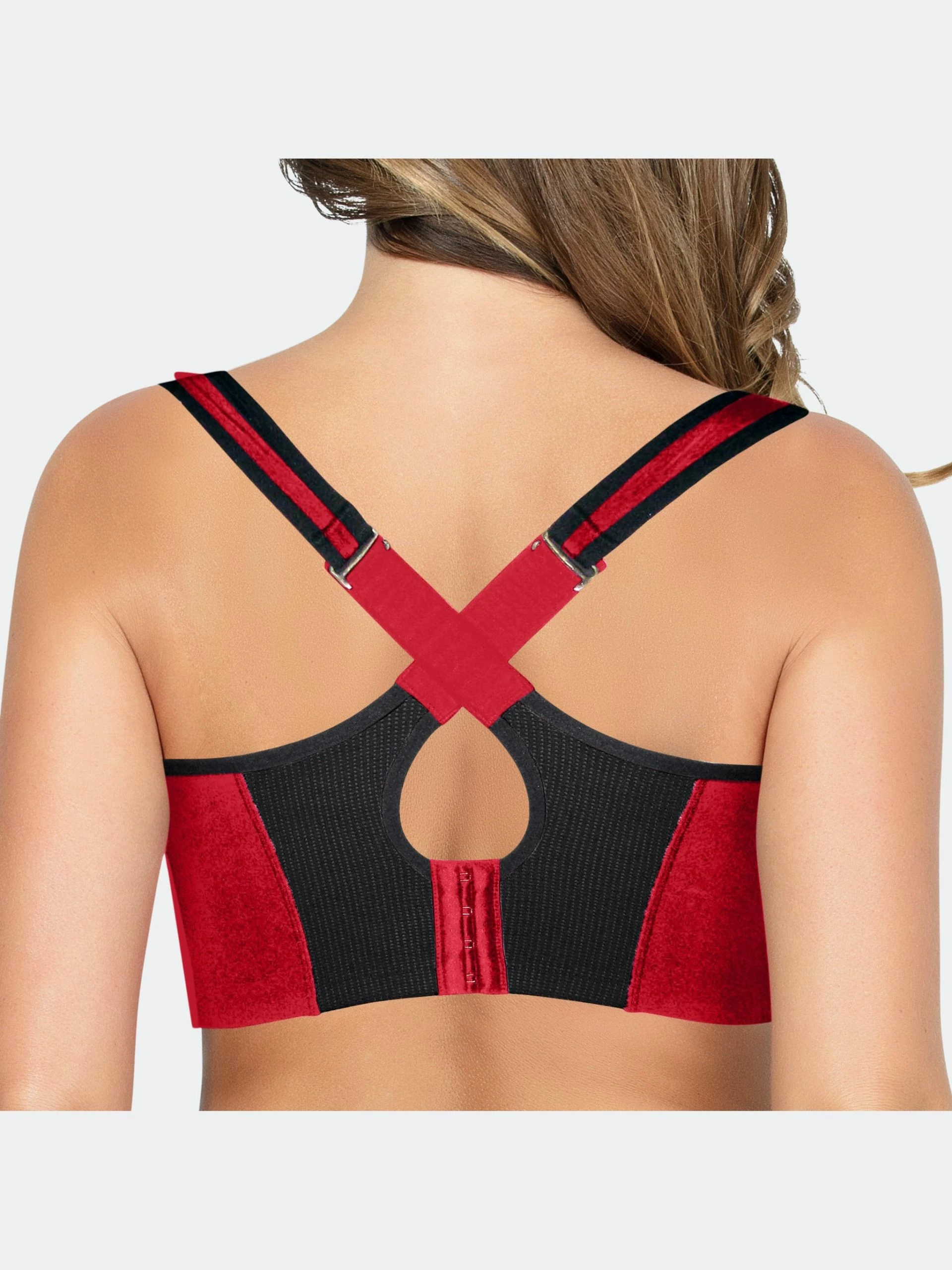 Parfait Dynamic Padded Performance Sports Bra - Racing Red - Image 4