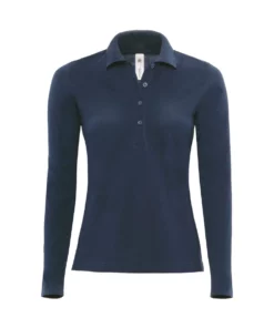 B&C B&C Womens/Ladies Safran Long Sleeve Polo Shirt (Navy)