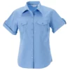 Russell Collection Womens/Ladies Short / Roll-Sleeve Work Shirt (Blue)