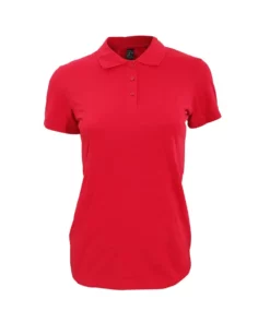 SOLS Womens/Ladies Perfect Pique Short Sleeve Polo Shirt (Red)