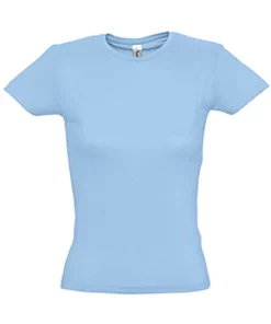 SOLS Womens/Ladies Miss Short Sleeve T-Shirt (Sky Blue)