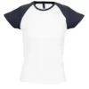 SOLS Womens/Ladies Milky Contrast Short/Sleeve T-Shirt (White/Navy)