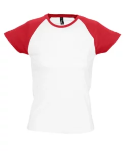SOLS Womens/Ladies Milky Contrast Short/Sleeve T-Shirt (White/Red)