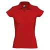 SOLS Womens/Ladies Prescott Short Sleeve Jersey Polo Shirt (Red)