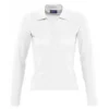 SOLS Womens/Ladies Podium Long Sleeve Pique Cotton Polo Shirt (White)