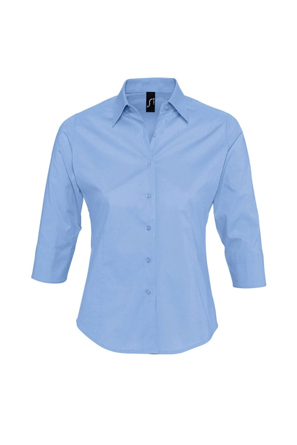SOLS Womens/Ladies Effect 3/4 Sleeve Fitted Work Shirt (Bright Sky)