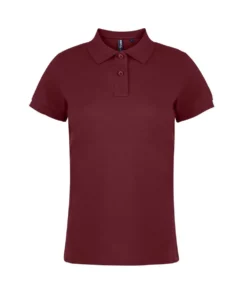 Asquith & Fox Womens/Ladies Plain Short Sleeve Polo Shirt (Burgundy)