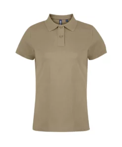 Asquith & Fox Womens/Ladies Plain Short Sleeve Polo Shirt (Khaki)