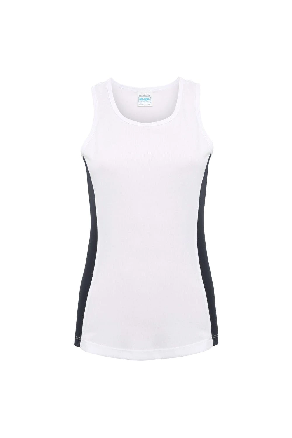 AWDis Just Cool Womens/Ladies Girlie Contrast Panel Sports Tank Top (Arctic White/French Navy)