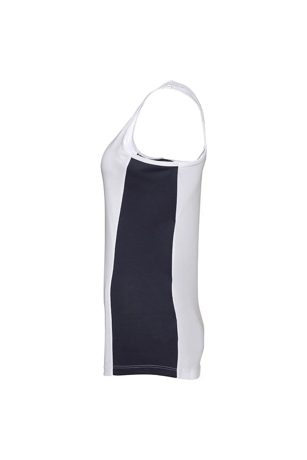 AWDis Just Cool Womens/Ladies Girlie Contrast Panel Sports Tank Top (Arctic White/French Navy) - Image 4
