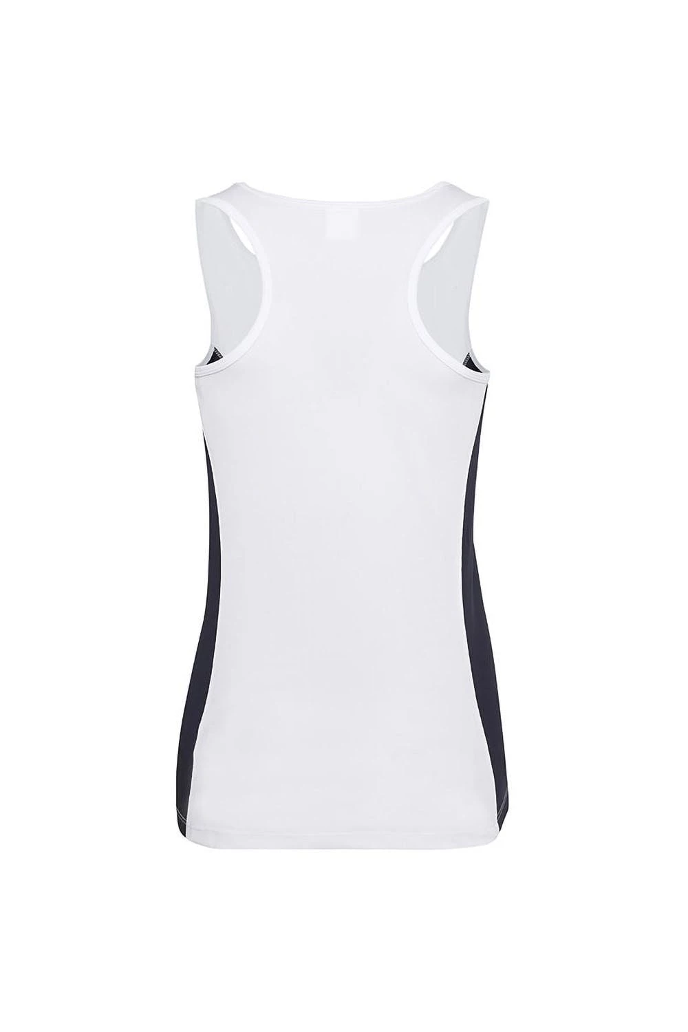 AWDis Just Cool Womens/Ladies Girlie Contrast Panel Sports Tank Top (Arctic White/French Navy) - Image 3