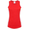 Awdis Womens/Ladies Girlie Contrast Panel Sports Tank Top - Fire Red/Arctic White