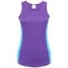 Awdis Womens/Ladies Girlie Contrast Panel Sports Tank Top - Purple/Sapphire Blue
