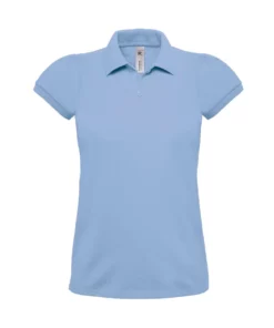 B&C B&C Womens/Ladies Heavymill Cotton Short Sleeve Polo Shirt (Sky Blue)