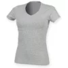 SKINNI FIT Womens/Ladies Feel Good Stretch V-Neck Short Sleeve T-Shirt (Heather Grey)