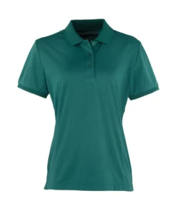 Premier® Premier Womens/Ladies Coolchecker Short Sleeve Pique Polo T-Shirt (Bottle)