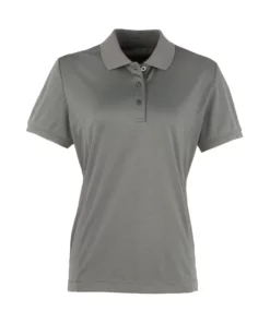 Premier® Premier Womens/Ladies Coolchecker Short Sleeve Pique Polo T-Shirt (Dark Gray)