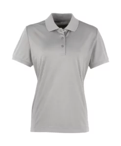 Premier® Premier Womens/Ladies Coolchecker Short Sleeve Pique Polo T-Shirt (Silver)