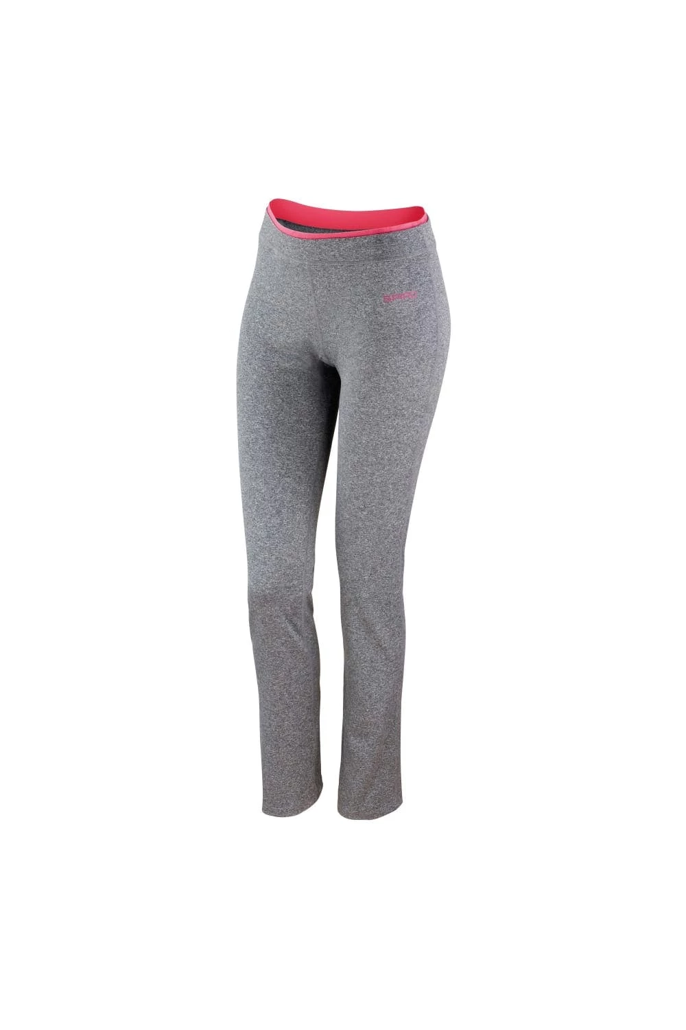 Spiro Womens/Ladies Fitness Trousers/Bottoms/Pants (Sport Gray Marl / Hot Coral)