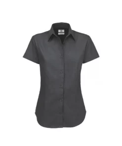B&C B&C Womens/Ladies Sharp Twill Short Sleeve Shirt (Dark Gray)
