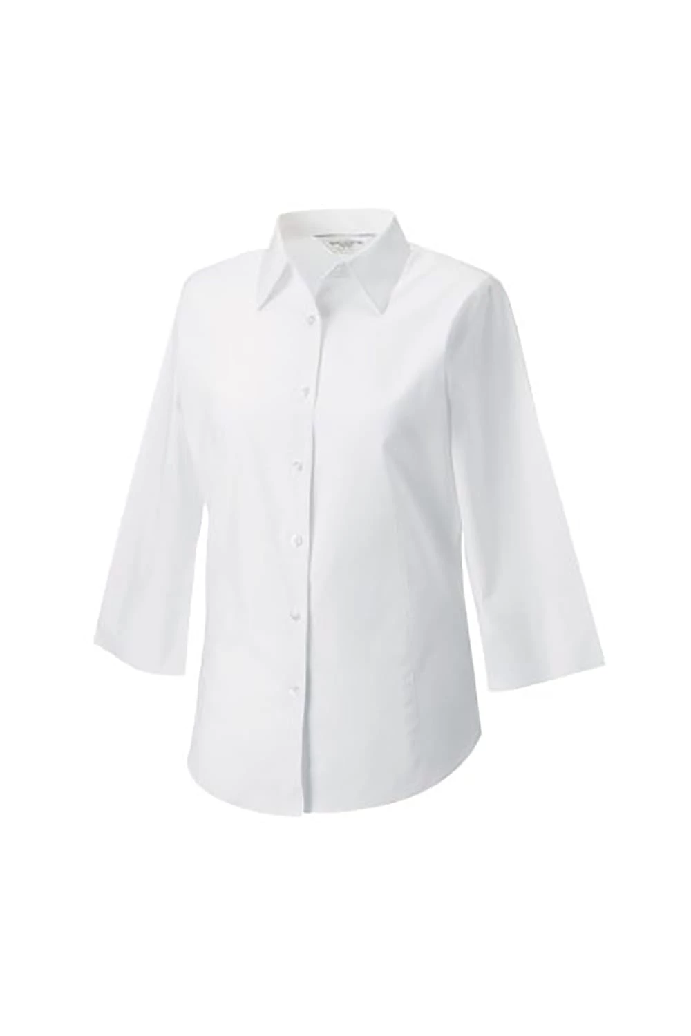 Russell Collection Ladies/Womens 3/4 Sleeve Easy Care Fitted Shirt (White) - Image 4
