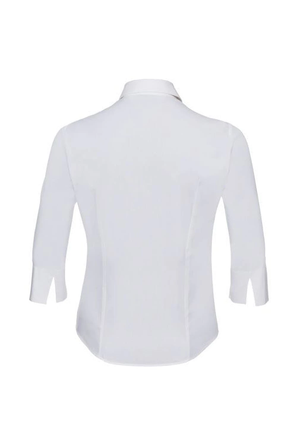Russell Collection Ladies/Womens 3/4 Sleeve Easy Care Fitted Shirt (White) - Image 2
