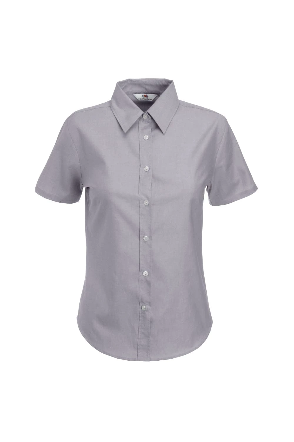 Of The Loom Fruit Of The Loom Ladies Lady-Fit Short Sleeve Oxford Shirt (Oxford Grey)