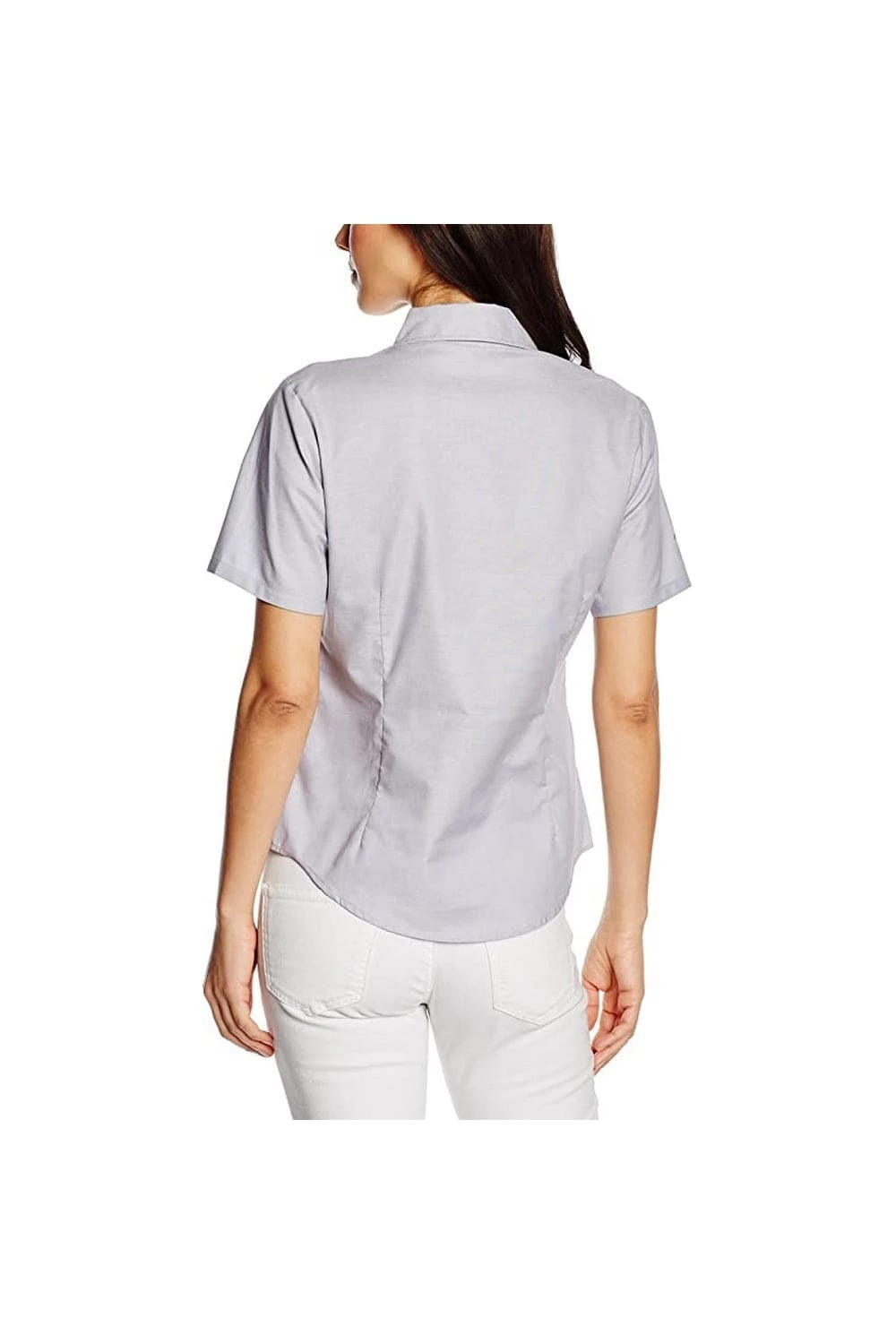 Of The Loom Fruit Of The Loom Ladies Lady-Fit Short Sleeve Oxford Shirt (Oxford Grey) - Image 2