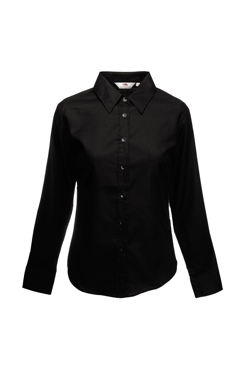 Of The Loom Fruit Of The Loom Ladies Lady-Fit Long Sleeve Oxford Shirt (Black)