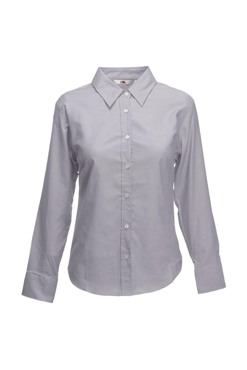 Of The Loom Fruit Of The Loom Ladies Lady-Fit Long Sleeve Oxford Shirt (Oxford Grey)