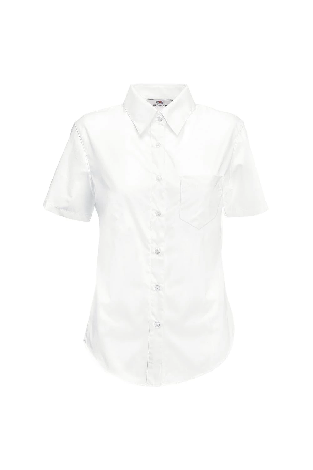 Of The Loom Fruit Of The Loom Ladies Lady-Fit Short Sleeve Poplin Shirt (White)