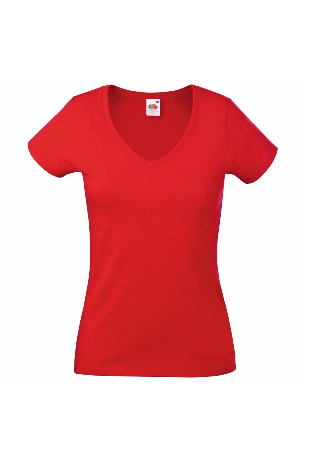 Of The Loom Fruit Of The Loom Ladies Lady-Fit Valueweight V-Neck Short Sleeve T-Shirt (Red)