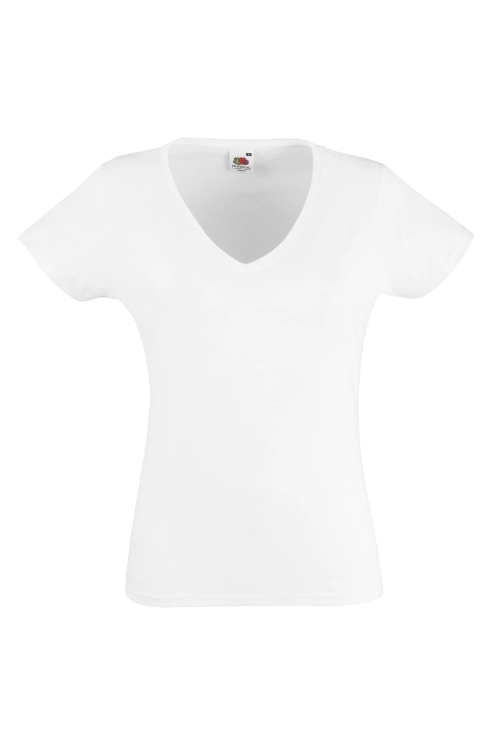 Of The Loom Fruit Of The Loom Ladies Lady-Fit Valueweight V-Neck Short Sleeve T-Shirt (White)