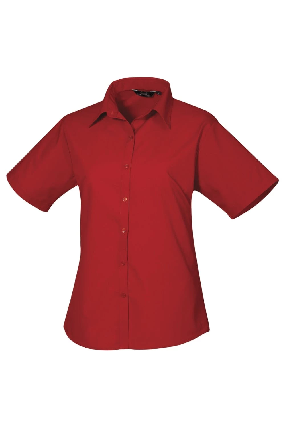 Premier® Premier Short Sleeve Poplin Blouse/Plain Work Shirt (Red)