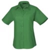Premier® Premier Short Sleeve Poplin Blouse/Plain Work Shirt (Emerald)