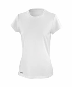 Spiro Womens/Ladies Sports Quick-Dry Short Sleeve Performance T-Shirt (White)
