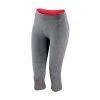 Spiro Womens/Ladies Fitness Capri Pants/Bottoms (Sport Gray Marl / Hot Coral)