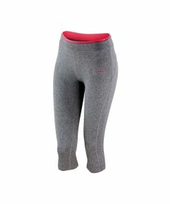 Spiro Womens/Ladies Fitness Capri Pants/Bottoms (Sport Gray Marl / Hot Coral)