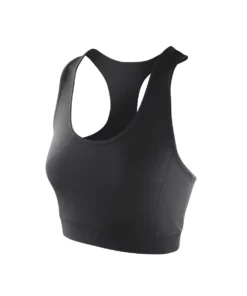 Spiro Womens/Ladies Softex Stretch Sports Crop Top (Black)