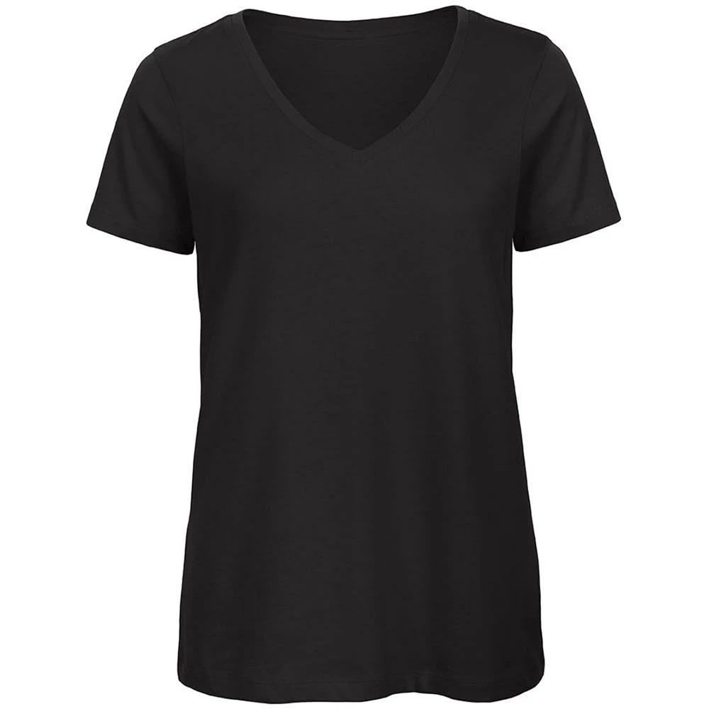B&C B&C Womens/Ladies Favourite Organic Cotton V-Neck T-Shirt (Black)