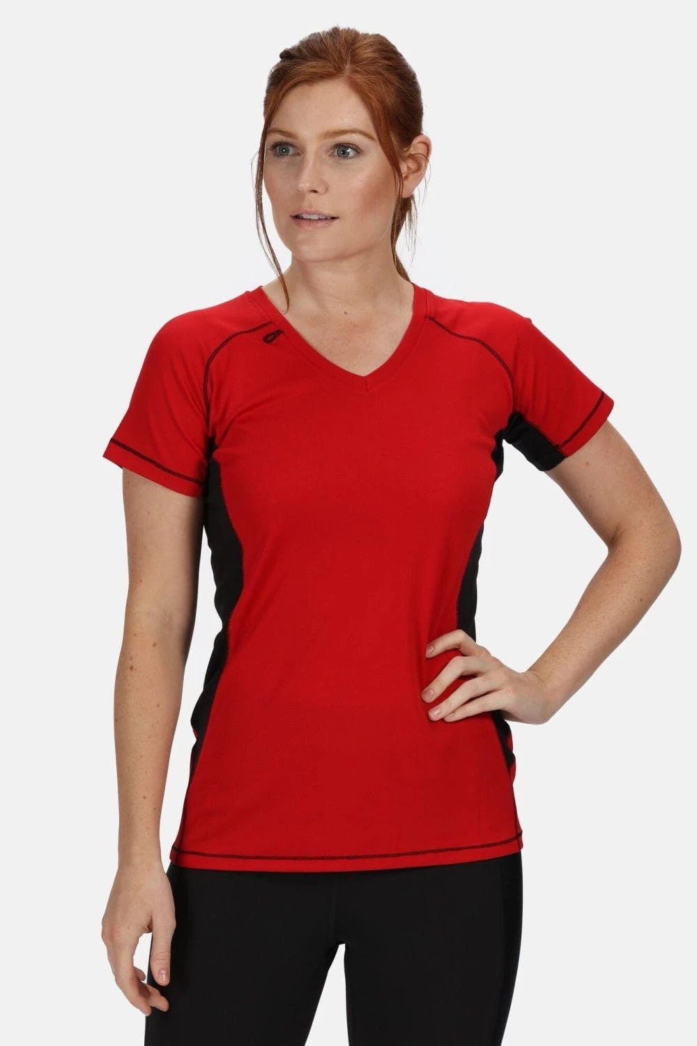 Regatta Activewear Womens Beijing Short Sleeve T-Shirt - Classic Red/Black