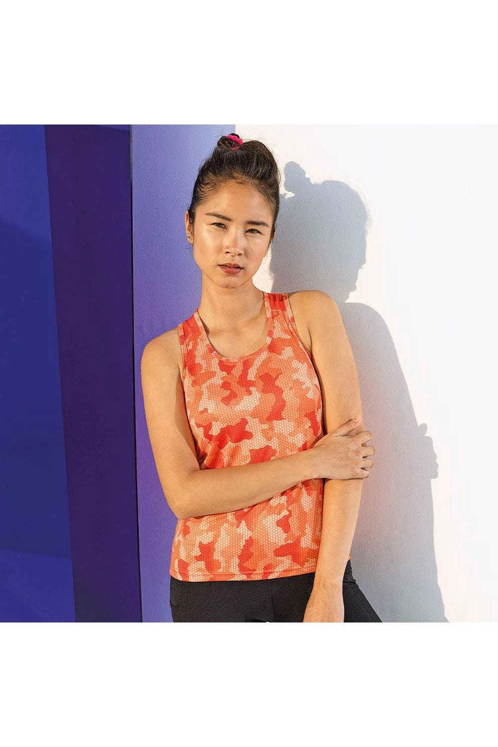 TriDri Tri Dri Womens/Ladies Hexoflage Performance Sleeveless Vest (Camo Orange) - Image 4