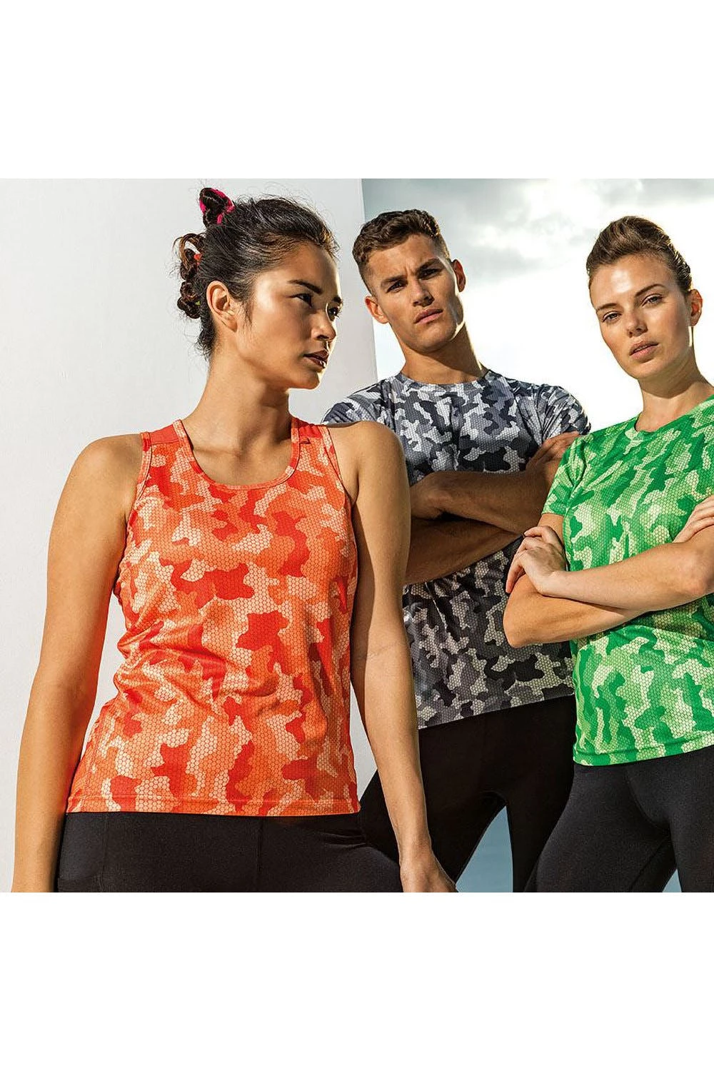 TriDri Tri Dri Womens/Ladies Hexoflage Performance Sleeveless Vest (Camo Orange) - Image 2