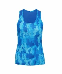 TriDri Tri Dri Womens/Ladies Hexoflage Performance Sleeveless Vest (Camo Sapphire)